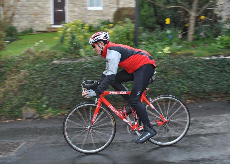 Glyn cycling in Sturminster Newton